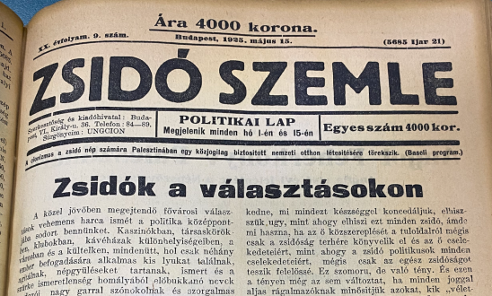 A Zsidó Szemle címlapja