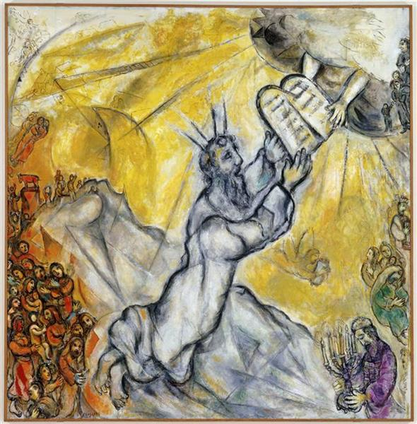 Mózes megkapja a kőtáblákat Chagall, 1966