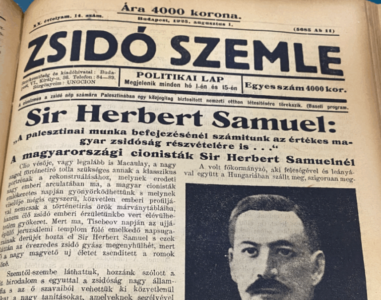 A Zsidó Szemle első oldala