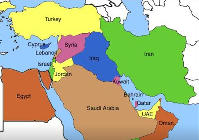 A Közel-Kelet térképe